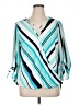 Bold Elements 100% Polyester Teal 3/4 Sleeve Blouse Size XL - photo 1