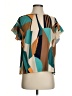 Unbranded Color Block Teal Short Sleeve Blouse Size S - photo 1
