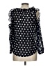 Mine 100% Polyester Polka Dots Black Long Sleeve Blouse Size L - photo 2