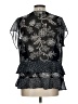 CAbi 100% Polyester Black Short Sleeve Blouse Size L - photo 2