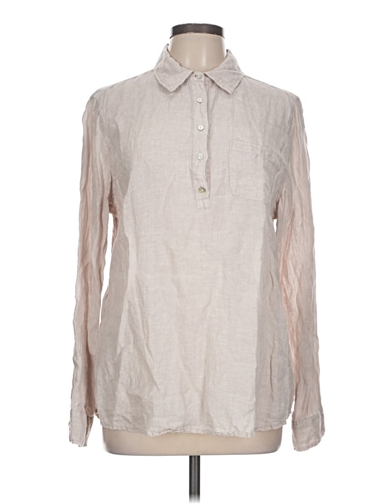 Pre-owned Jones & Co Long Sleeve Blouse In White