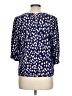 Unbranded 100% Acetate Blue 3/4 Sleeve Blouse Size L - photo 2