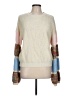 Unbranded 100% Acrylic Color Block Ivory Pullover Sweater Size L - photo 1