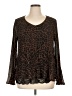 Laurie Felt 100% Polyester Brown Long Sleeve Blouse Size XL - photo 1
