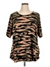 Attitudes by Renee Camo Brown Short Sleeve Top Size 1X - photo 1