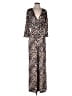 BCBGMAXAZRIA 100% Polyester Animal Print Brown Jumpsuit Size S - photo 1