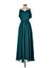 Unbranded 100% Polyester Teal Cocktail Dress Size L (estimated) - photo 1