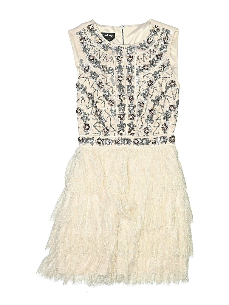 Pre-owned Bebe Cocktail Dress In Ivory