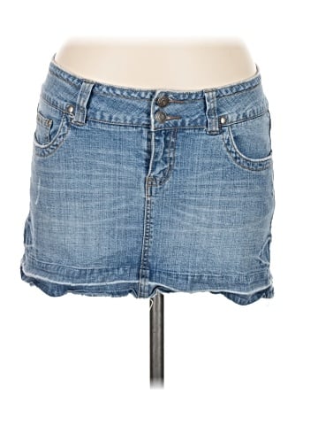 Hydraulic Denim Skirt (view 1)