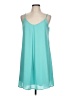 Everly 100% Polyester Solid Teal Casual Dress Size L - photo 1