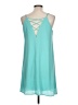 Everly 100% Polyester Solid Teal Casual Dress Size L - photo 2