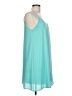 Everly 100% Polyester Solid Teal Casual Dress Size L - photo 4