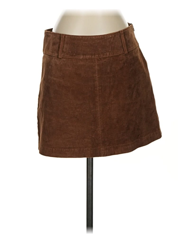 Pre-owned Le Chateau Leather Skirt In Brown