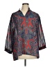 Teddi 100% Polyester Paisley Blue 3/4 Sleeve Blouse Size EU 46 / US 16 - photo 1
