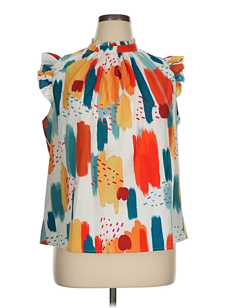 Pre-owned Shein Curve Sleeveless Blouse In Orange