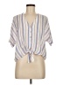 Rails Stripes Blue Short Sleeve Blouse Size S - photo 1