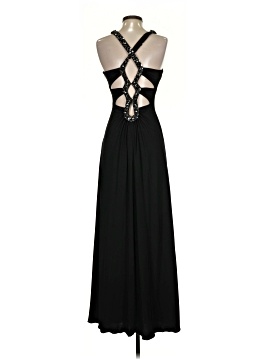 chinese dress ladies Betsy and Adam Long Black Ruffled Prom Dress A26173 Black / 2