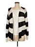 360 Sweater 100% Linen Stripes Black Ivory Cardigan Size S - photo 1