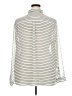 Old Navy 100% Polyester Stripes Silver Long Sleeve Blouse Size XXL - photo 2