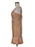 Crystal Doll 100% Polyester Metallic Tan Cocktail Dress Size 9 - photo 5