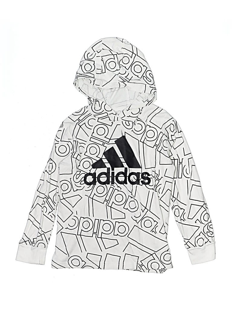 Pre-owned Adidas Originals Kids' Pullover Hoodie In Silver