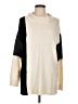 T by Talbots Color Block Ivory Turtleneck Sweater Size L - photo 1
