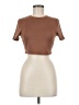 Shein Brown Short Sleeve Turtleneck Size 6 - photo 1