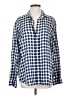 Grayson 100% Lyocell Checkered-gingham Blue 3/4 Sleeve Blouse Size Lg (4) - photo 1