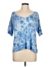 Cable & Gauge Tie-dye Blue Short Sleeve Top Size L - photo 1