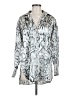 Zara Animal Print Silver Long Sleeve Blouse Size S - photo 1