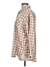 Maurices Checkered-gingham Tan Long Sleeve Button-Down Shirt Size L - photo 5