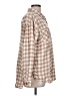 Maurices Checkered-gingham Tan Long Sleeve Button-Down Shirt Size L - photo 4