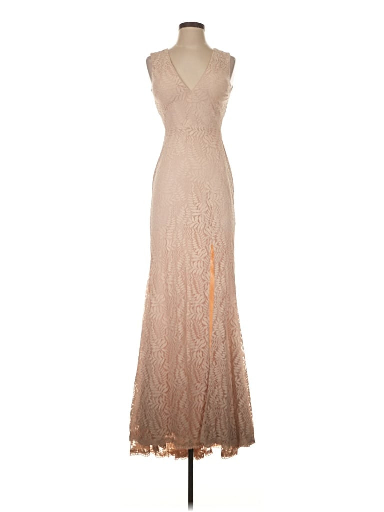 Pre-owned Fame And Partners Cocktail Dress In Tan