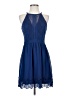 Francesca's 100% Polyester Solid Blue Cocktail Dress Size S - photo 1