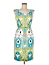 Taylor Graphic Green Cocktail Dress Size 6 - photo 1