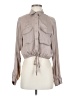 Topshop 100% Polyester Gray Long Sleeve Blouse Size 2 - photo 1