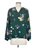 Old Navy 100% Polyester Floral Green 3/4 Sleeve Blouse Size S - photo 1