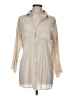 Unbranded Tan 3/4 Sleeve Button-Down Shirt Size M (estimated) - photo 1