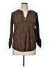 MICHAEL Michael Kors Animal Print Brown Long Sleeve Blouse Size XL - photo 1