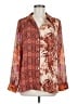 Unbranded Paisley Orange Long Sleeve Blouse Size L (estimated) - photo 1