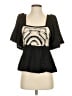 Sarah Hann 100% Polyester Black Short Sleeve Top Size S - photo 1