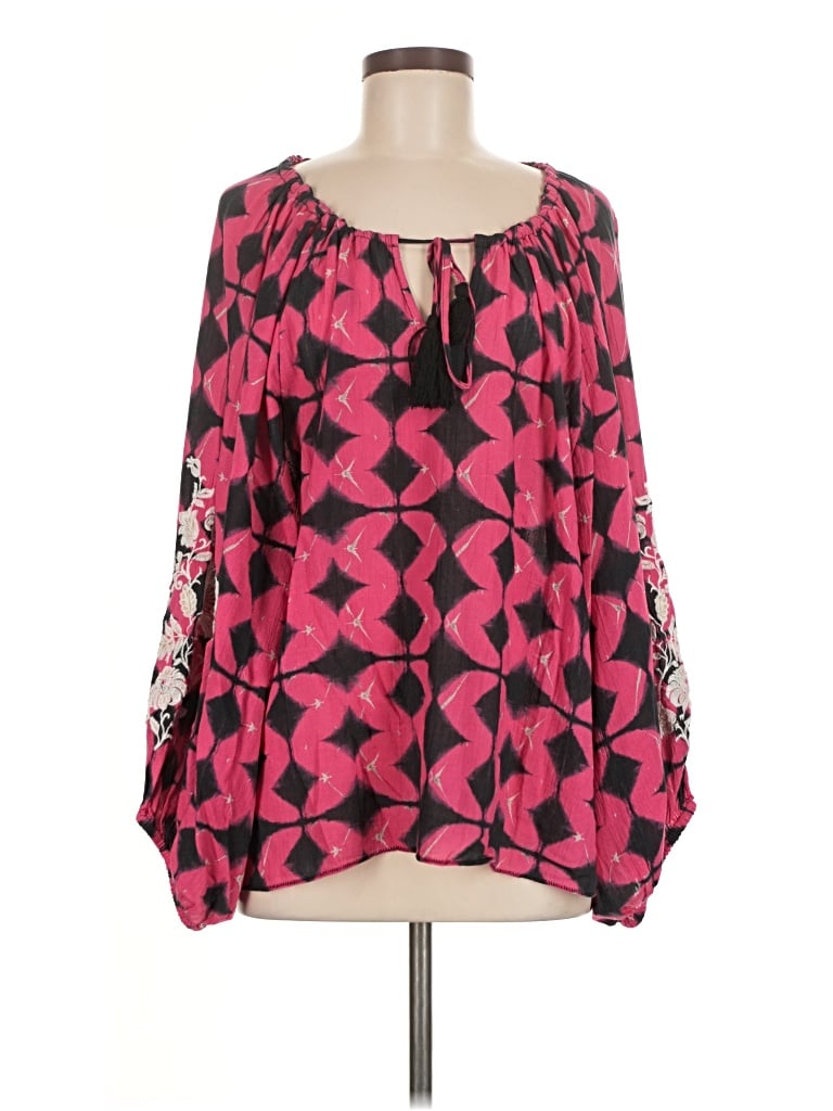 Pre-owned Sundance Long Sleeve Blouse In Pink