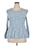 chic soul (chicsoul.com) 100% Polyester Blue Long Sleeve Blouse Size 2X - photo 1