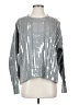 J.Crew Collection Metallic Silver Pullover Sweater Size PEstimated - photo 1