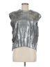 so Me Metallic Silver Sleeveless T-Shirt Size M - photo 1