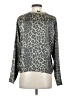 ATM 100% Silk Animal Print Gray Long Sleeve Silk Top Size S - photo 2