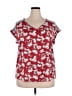 Fortune + Ivy 100% Polyester Red Short Sleeve Blouse Size XXL - photo 1