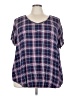 Torrid 100% Rayon Blue Short Sleeve Blouse Size 3X Plus (3) - photo 1
