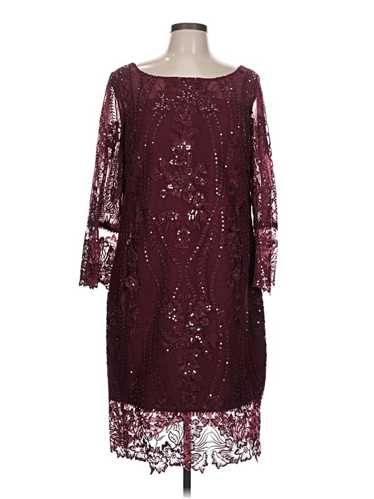 Pre-owned Jj's House Cocktail Dress In Burgundy