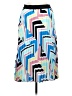 Worthington 100% Polyester Graphic Blue Casual Skirt Size M - photo 2